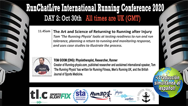 RunChatLive Running Conference this Thursday & Friday! Speaker 8 of 10 – Tom Goom Running Physio!