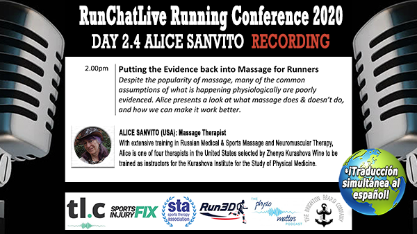 Putting the Evidence Back into Massage for Runners – Runchatlive 2020 Day 2.4 Alice Sanvito Recording